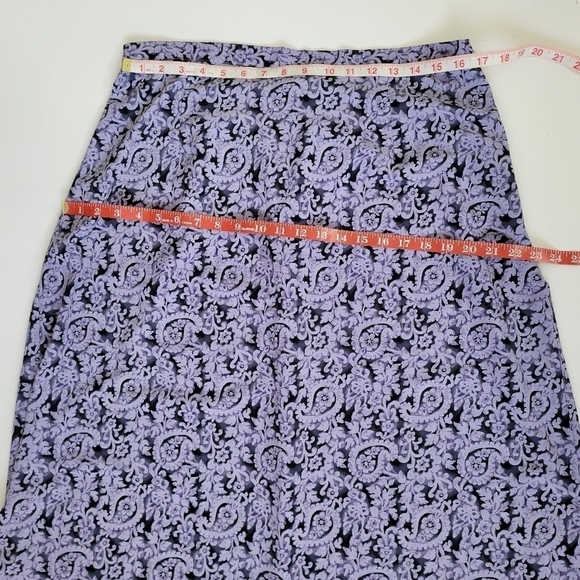 Fitting Image Vintage 90s Paisley Maxi lightweight Skirt‎ size 18 A-Line - Picture 10 of 12